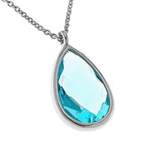 Aqua Drop Necklace Made Of 925° Silver ART34086AQ