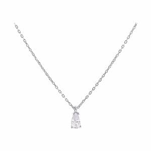 Solitaire Drop Necklace Made Of 14K White Gold KO310LP5