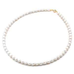 Κολιέ Με Μαργαριτάρια 5×7mm Και Χρυσό Κ14 KO315KP5