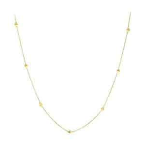 14K Yellow Gold Women's Necklace With Rhombuses KO319K5