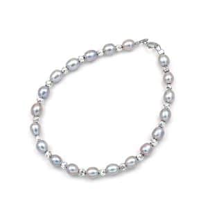Bracelet With Grey Pearls 5×7mm And Gold K14 VR218LP5 - Image 1
