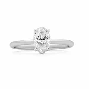 Μονόπετρο Δαχτυλίδι Λευκό Χρυσό 18K Διαμάντι Oval DA330LP7