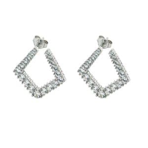 Σκουλαρίκια Ρόμβος Από Επιπλατινωμένο Ασήμι 925° SK361LP9