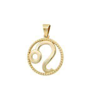 Μενταγιόν Ζώδιο Λέων Από Κίτρινο Χρυσό Κ9 ZO51K3