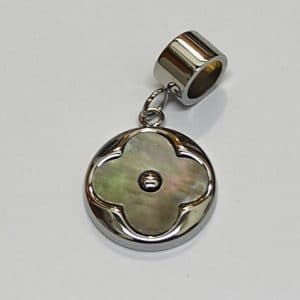 Κρεμαστό Charm Ατσάλι Με Γκρι Mother of Pearl 42A-CH020SB