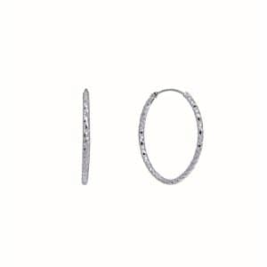 Σκουλαρίκια Κρίκοι Από Λευκό Ασήμι 925° 5A-SC216-1