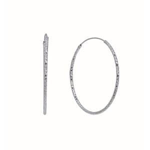 Σκουλαρίκια Κρίκοι Από Λευκό Ασήμι 925° 5A-SC218-1