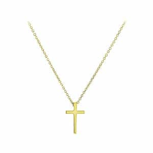 Κολιέ Μικρός Σταυρός Από Κίτρινο Χρυσό Κ14 KO171K5