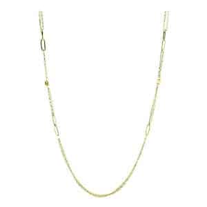 Κολιέ Βoho Κίτρινο χρυσό 14Κ Με Διπλή Αλυσίδα KO334K5