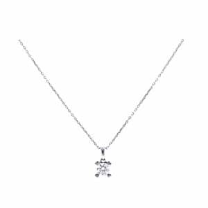 Κολιέ Λευκόχρυσο Κ14 Με Μονόπετρο Ζιργκόν KO348LP5